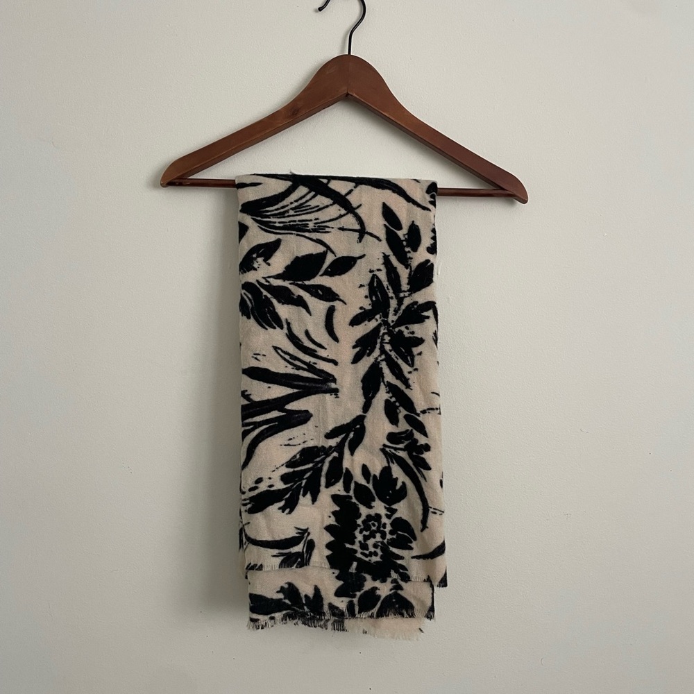Zara Black and Cream Floral scarf - super versatile!